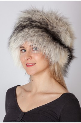 Shadow blue frost fox fur hat